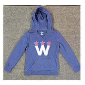 Fanatics Hoodie Womens Small Blue Excellent Washington Capitals NHL V-Neck Logo